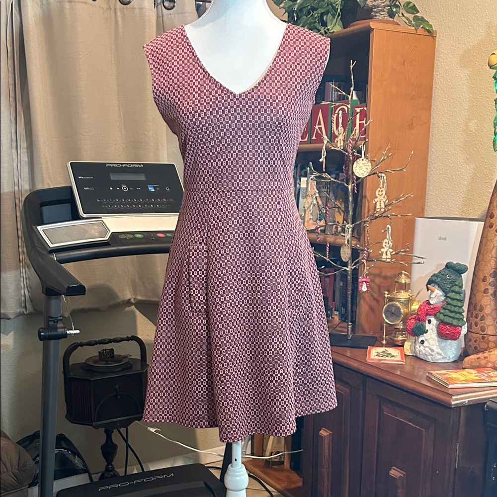 Uncle Frank Deep Red Patterned Dress